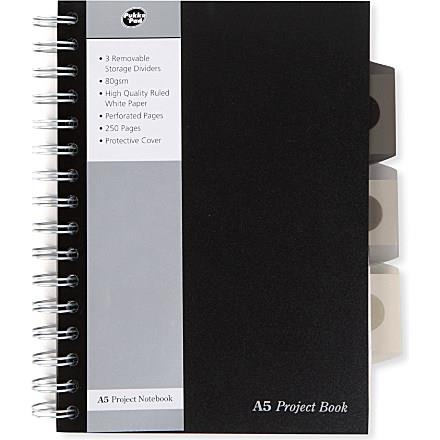 Pukka Pads A5 Wirebound Polypropylene Cover Project Book Ruled 250 Pages Black (Pack 3) - SBPROBA5 - UK BUSINESS SUPPLIES