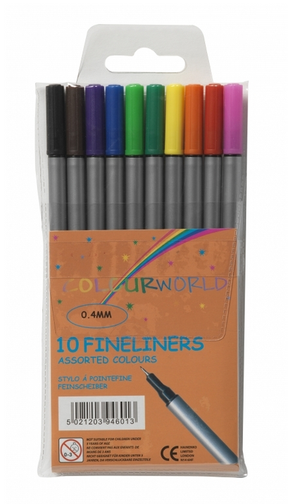 ValueX Fineliner Pen 0.4mm Line Assorted Colours (Pack 10) - 729700