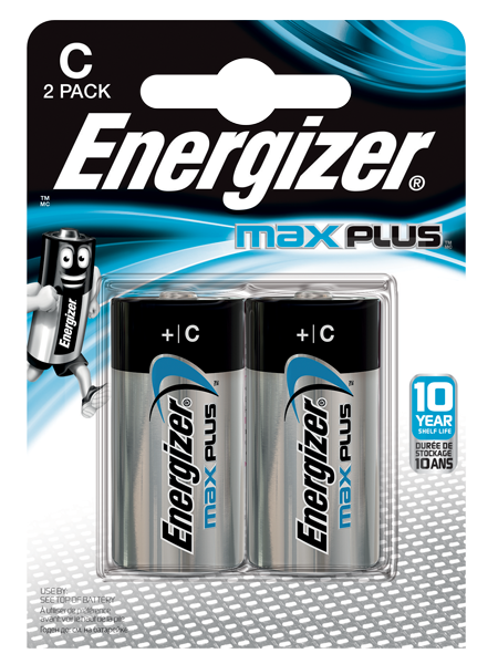 Energizer Max Plus C Alkaline Batteries (Pack 2) - E301324203