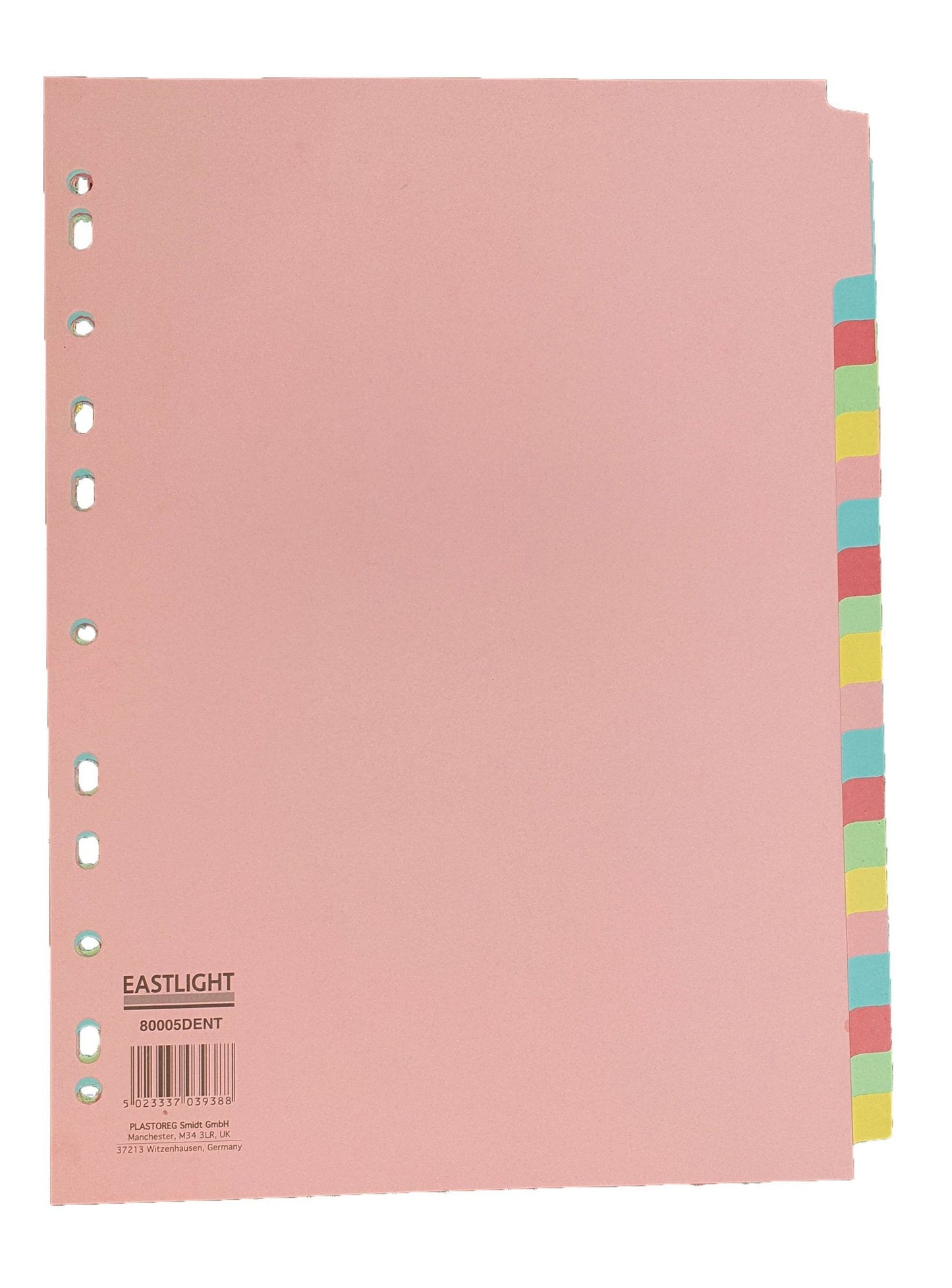 ValueX Divider 20 Part A4 155gsm Card Assorted Colours - 80005DENT