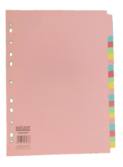 ValueX Divider 20 Part A4 155gsm Card Assorted Colours - 80005DENT