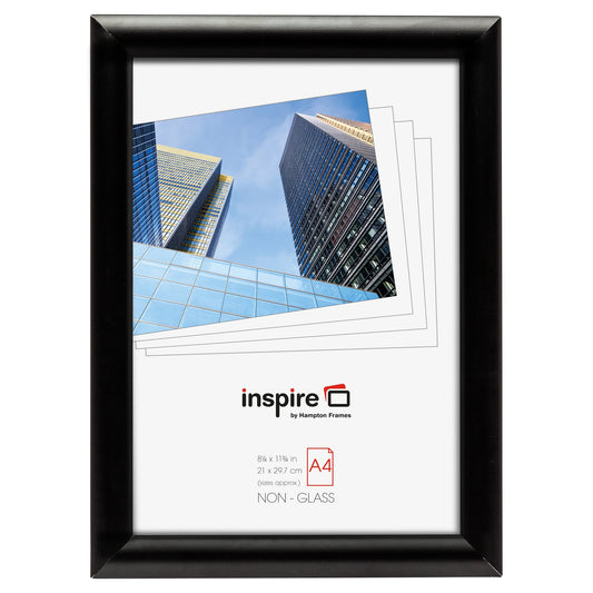 Hampton Frames A4 Non Glass Frame Black Aluminium SNAPA4BLK
