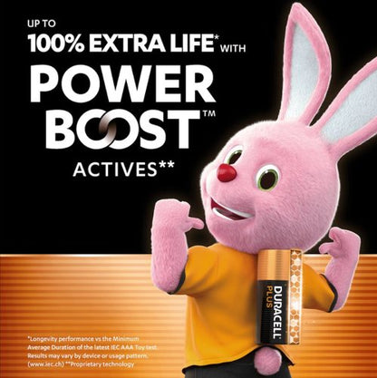 Duracell Plus AAA Battery Alkaline 100% Extra Life Power Boost (Pack of 16) 5010829+