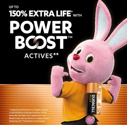 Duracell Plus AA Battery Alkaline 150% Extra Life Power Boost (Pack of 8) 5015223+