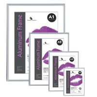 Photo Album Co Poster/Photo Frame A1 Aluminium Frame Plastic Front Silver PAAFA1B