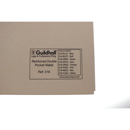 Exacompta Guildhall Reinforced Legal Double Pocket Wallet Buff (Pack of 25) 218-BUF