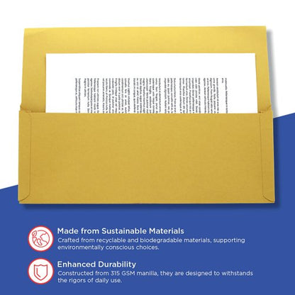 Exacompta Guildhall Full Flap Pocket Wallet Foolscap Yellow (Pack of 50) PW2-YLW