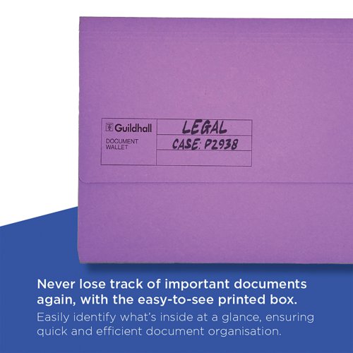 Exacompta Guildhall Document Wallet Foolscap Assorted (Pack of 50) GDW1-AST