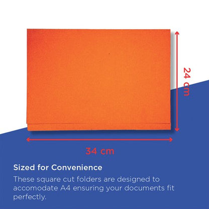 Exacompta Guildhall Square Cut Folder 315gsm Foolscap Orange (Pack of 100) FS315-ORGZ