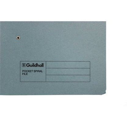 Exacompta Guildhall Pocket Spiral File 285gsm Blue (Pack of 25) 347-BLUZ
