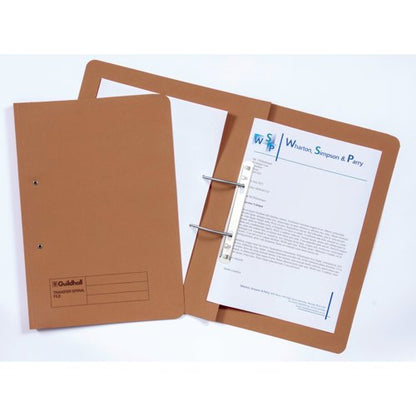 Exacompta Guildhall Transfer Spiral File 315gsm Foolscap Orange (Pack of 50) 348-ORG