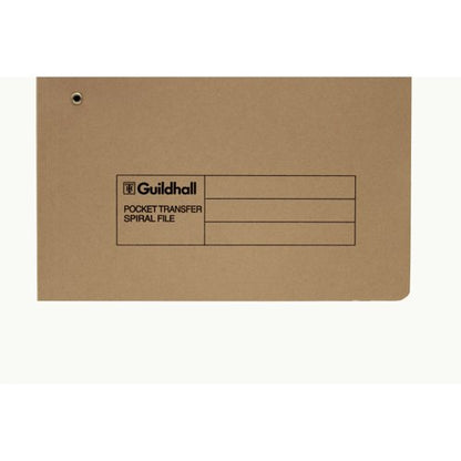 Exacompta Guildhall R/Hand Transfer Spiral Pocket File 315gsm Foolscap Buff (Pack of 25) 211/9061Z