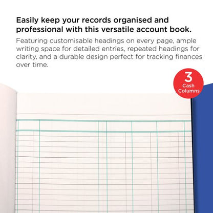 Exacompta Guildhall Account Book 80 Pages 3 Cash Columns 31/3 1015