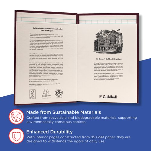 Exacompta Guildhall 298x203mm Headliner Book 80 Pages 38/14 1151