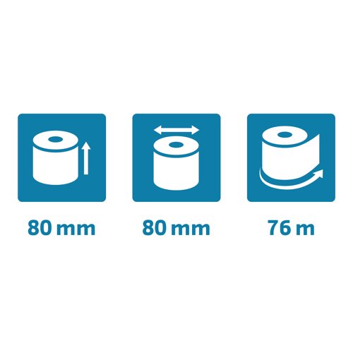 Exacompta Safe Contact Credit Card Receipt Roll 80mmx80mmx76m (Pack of 10) 43918E