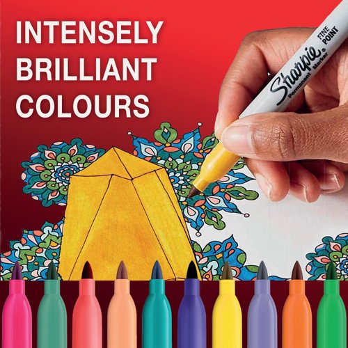 Sharpie Permanent Markers Fine Colouring Pens Assorted (Pack of 18) 2223752