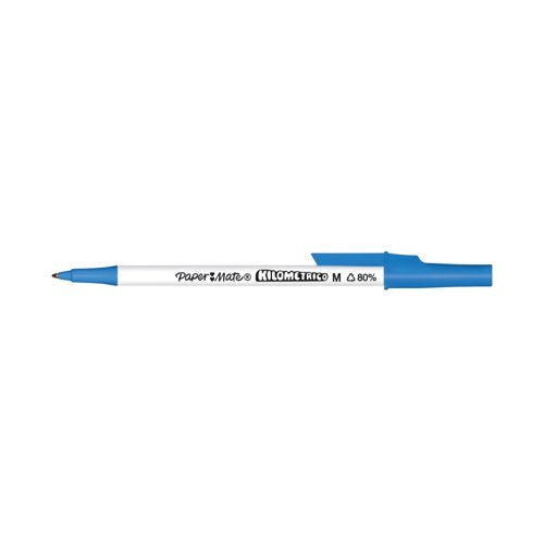 PaperMate Kilometrico Ballpoint Pen Medium 1.0mm Blue (Pack of 8) 2187679