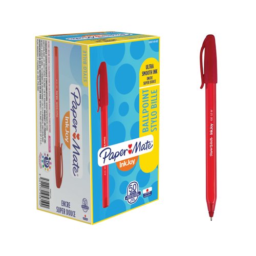 PaperMate InkJoy 100 Ballpoint Pen Medium Red (Pack of 50) S0957140