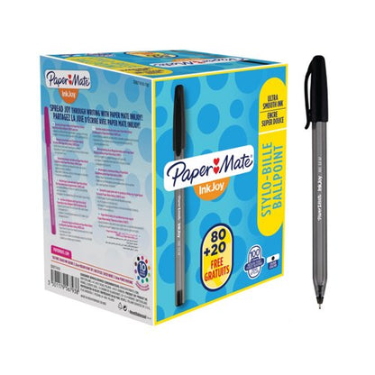 PaperMate InkJoy 100 Ballpoint Pen Medium Black (Pack of 100) S0977410
