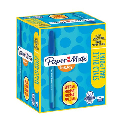 PaperMate InkJoy 100 Ballpoint Pen Medium Blue (Pack of 100) S0977420