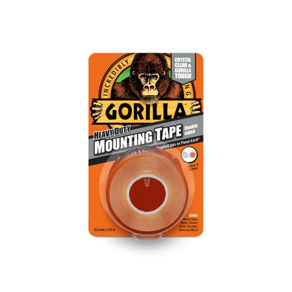 Gorilla 1.5 M Heavy Duty Double Sided Mounting Tape Indoor & Outdoor - Clear