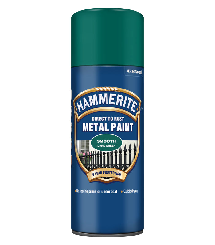 Hammerite Spray Paint for Metal | Direct to Rust Exterior Metal Paint | Smooth Finish | DARK GRE