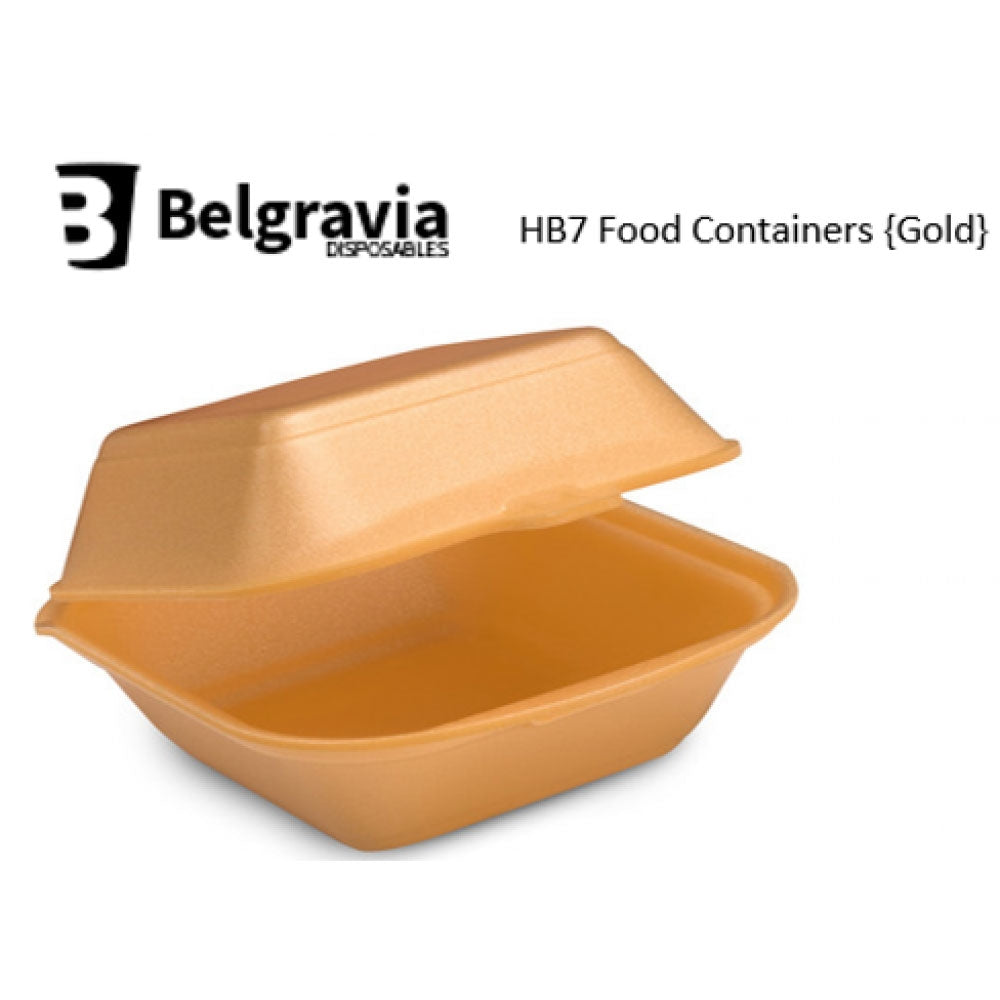 Belgravia HB7 Gold Polystyrene Food Containers {500}