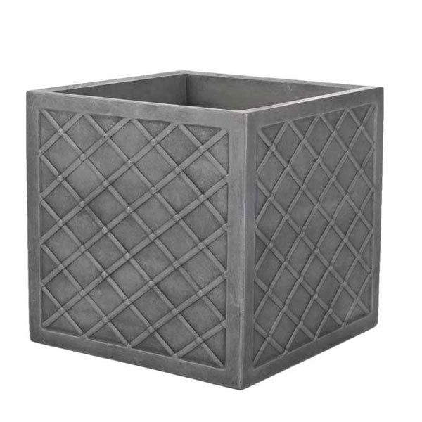 Lazio Pewter Small 32cm Square Planter