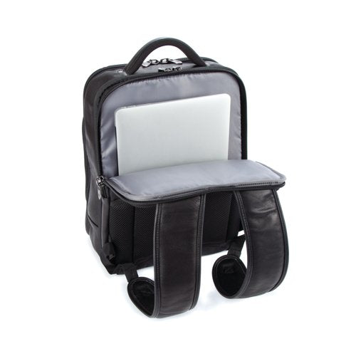 Falcon Laptop Backpack Full Grain Luxury Leather Black FI6705