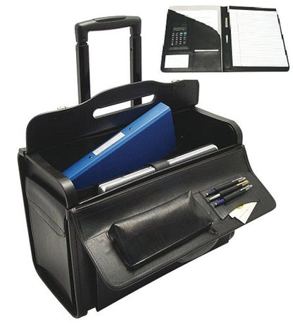 Monolith Leather Look Rolling Pilot Case Pvc Black 2179