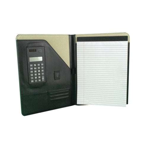 Monolith Executive Leather Conference Folder with A4 Pad A4 Black 2925