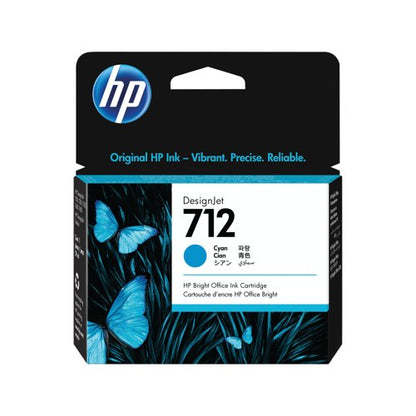 HP 712 DesignJet Ink Cartridge 29-ml Cyan 3ED67A