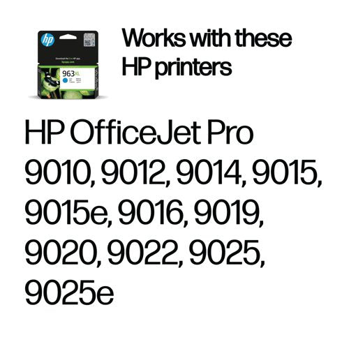 HP 963XL Original Ink Cartridge High Yield Cyan 3JA27AE