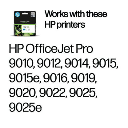 HP 963XL Original Ink Cartridge High Yield Cyan 3JA27AE