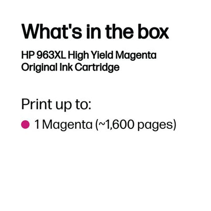 HP 963XL Original Ink Cartridge High Yield Magenta 3JA28AE