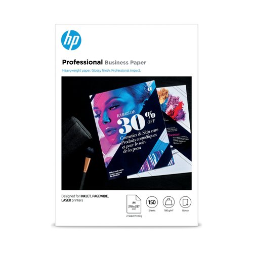HP Professional Business Paper Glossy 180Gsm A4 150 Sheets 3VK91A
