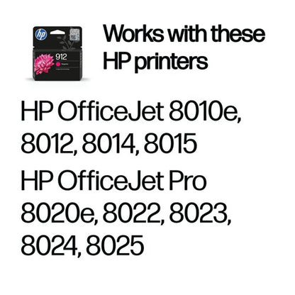 HP 912 Original Ink Cartridge 2.93-ml Magenta 3YL78AE