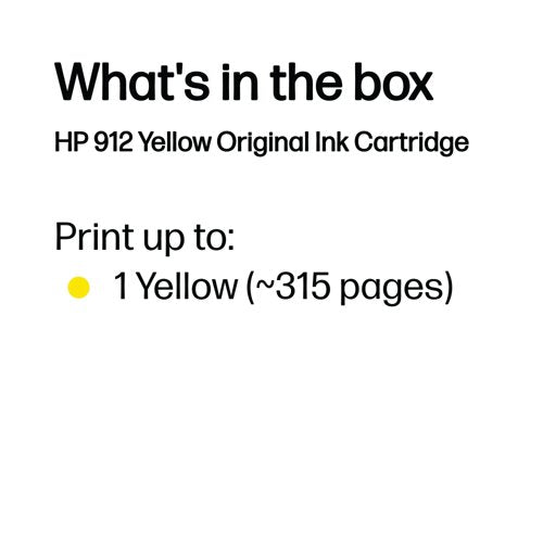 HP 912 Original Ink Cartridge 2.93-ml Yellow 3YL79AE