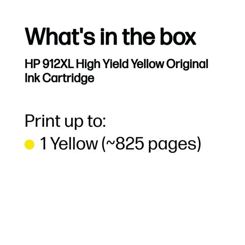HP 912XL Original Ink Cartridge High Yield Yellow 3YL83AE