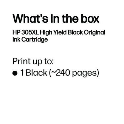 HP 305XL Original Ink Cartridge High Yield Black 3YM62AE