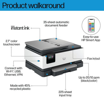 HP OfficeJet Pro 8132e A4 4-in-1 Wireless Colour Inkjet Printer 40Q45B#687