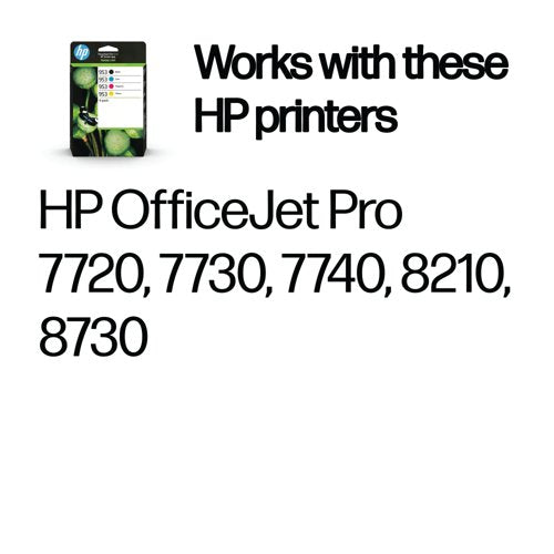 HP 953 Original Ink Cartridge 9/20-ml CMYK 4-pack 6ZC69AE