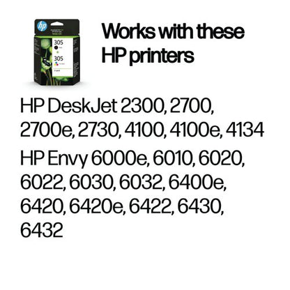 HP 305 Original Ink Cartridge Black/Tri-color 2-pack 6ZD17AE