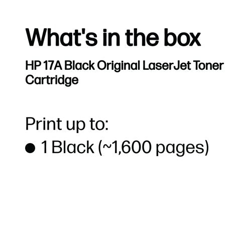 HP 17A Original LaserJet Toner Cartridge Black CF217A