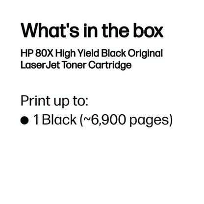 HP 80X Original LaserJet Toner Cartridge High Yield Black CF280X