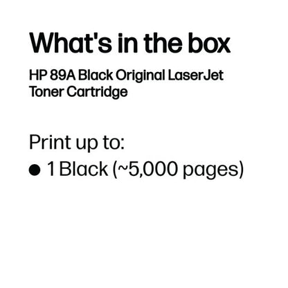 HP 89A Original LaserJet Toner Cartridge Black CF289A