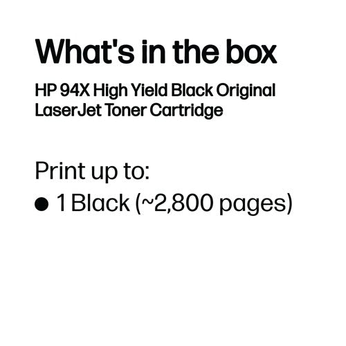 HP 94X Original LaserJet Toner Cartridge High Yield Black CF294X