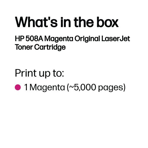 HP 508A Original LaserJet Toner Cartridge Magenta CF363A