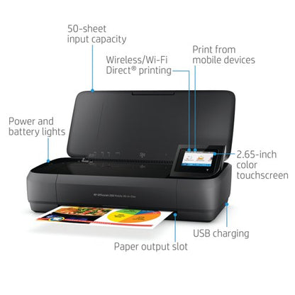 HP OfficeJet 250 A4 3-in-1 Wls Colour Inkjet Printer CZ992A#BHC