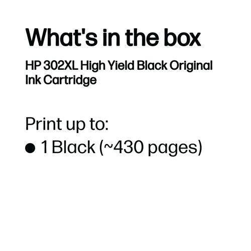 HP 302XL Original Ink Cartridge High Yield Black F6U68AE